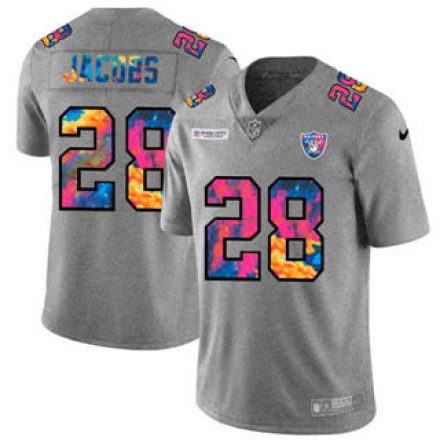 منشار ماكيتا Men's Las Vegas Raiders #28 Josh Jacobs 2020 Grey Crucial Catch Limited Stitched NFL Jersey منشار ماكيتا